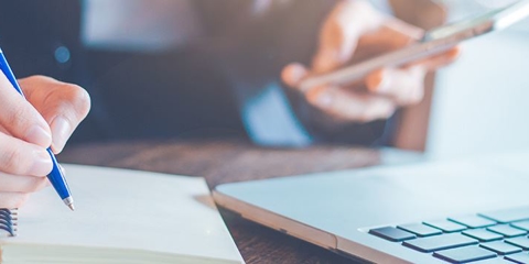 Person using a laptop